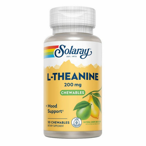 Solaray, L-Theanine, 200 mg, Lemon Lime 30 Chews