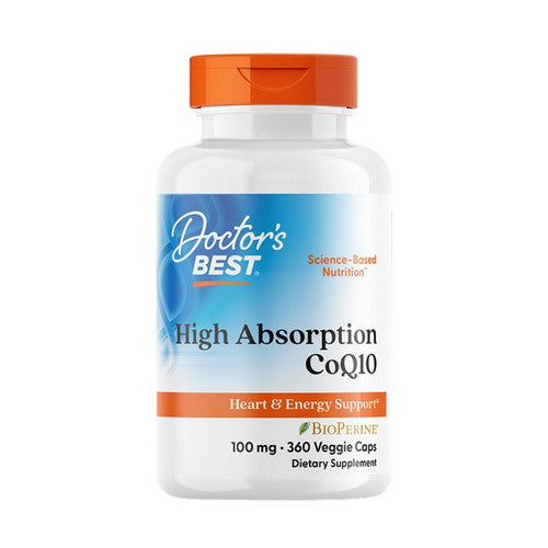 Doctors Best, High Absorption COQ10 with Bioperine, 100 mg, 360 Veggie Caps