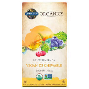 Garden of Life, Vegan D3, 2,000 IU, Raspberry-Lemon 30 Chews
