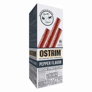 Ostrim Natural, High Protein Beef And Ostrich Pepper Snack Sticks, 1.5 Oz