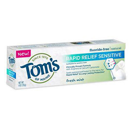 Tom's Of Maine, Rapid Relief Sensitive Natural Toothpaste Fresh Mint, 4 Oz