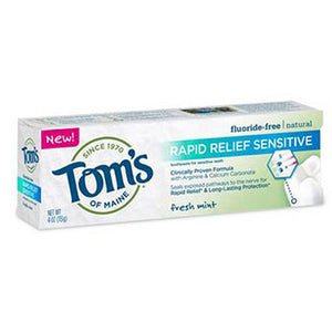 Tom's Of Maine, Rapid Relief Sensitive Natural Toothpaste Fresh Mint, 4 Oz