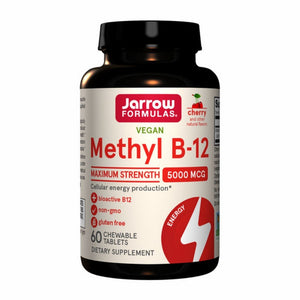 Jarrow Formulas, Vegan Methyl B-12 Maximum Strength Cherry, 5000 Mcg, 60 Chewable Tabs