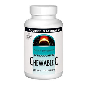 Source Naturals, Chewable C Acerola Cherry, 500 mg, 100 Tabs