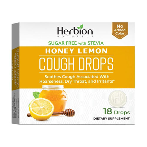 Herbion Naturals, Cough Drops Suger Free Honey Lemon Lozenges, 18 Drops