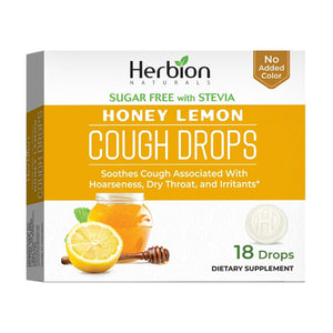 Herbion Naturals, Cough Drops Suger Free Honey Lemon Lozenges, 18 Drops