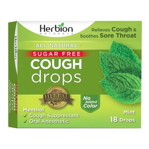 Herbion, Cough Drops Sugar Free Mint, 18 Lozenges