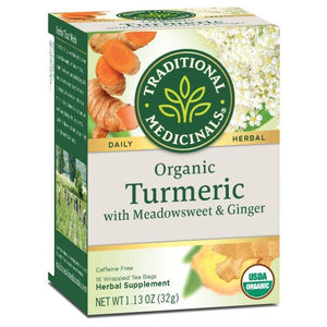 Traditional Medicinals, Organic Tea Turmeric With Meadowsweet And Ginger, 16 Bags