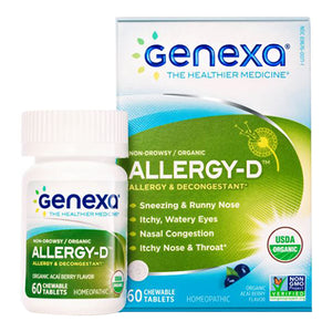 Genexa, Allergy Care Non-Drowsy Organic Allergy And Decongestant Organic Acai Berry, 60 Tabs