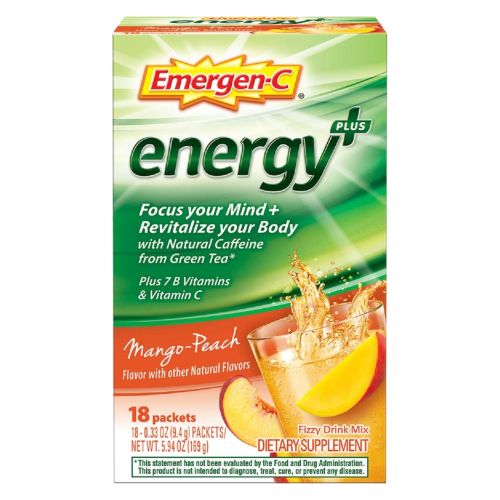 Emergen-C, Energy Plus Fizzy Drink Mix Packets Blueberry Acai, 18 Count