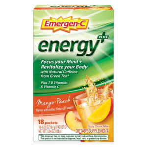 Emergen-C, Energy Plus Fizzy Drink Mix Packets Blueberry Acai, 18 Count