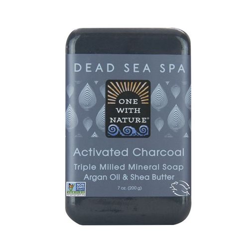 One with Nature, Dead Sea Mineral Bar Soap Activated Charcoal, 7 Oz
