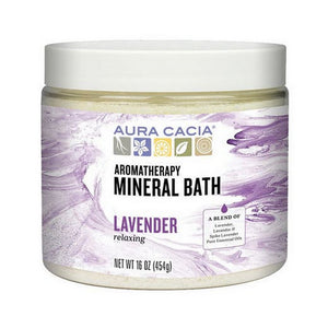 Aura Cacia, Aromatherapy Mineral Bath Relaxing Lavender, 16 Oz