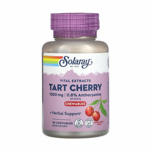Solaray, Vital Extracts Tart Cherry Natural Cherry, 500 Mg, 90 Chews
