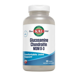 Kal, Glucosamine Chondroitin MSM with D-3, 120 Tabs
