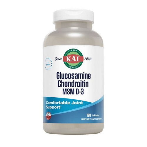 Kal, Glucosamine Chondroitin MSM with D-3, 120 Tabs