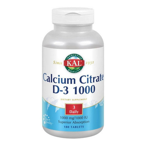 Kal, Calcium Citrate with D-3, 180 Tabs