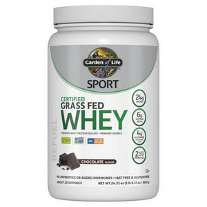 Garden of Life, Sport Certified Grass Fed Whey Protein Chocolate, 24.33 Oz