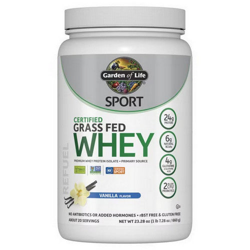 Garden of Life, Sport Certified Grass Fed Whey Protein, 23.28 Oz