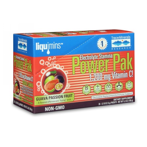 Trace Minerals, Electrolyte Stamina Power Pack, Guava Passion Fruit 30 Packets