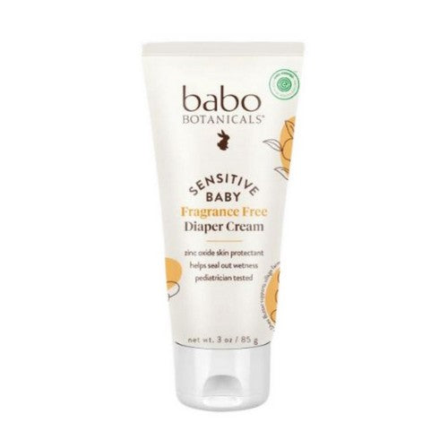 Babo Botanicals, Sensitive Baby Nappy Rash Cream Fragrance Free, 3 Oz