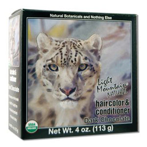 Light Mountain, Natural Hair Colour And Conditioner Dark Chocolate, 4 Oz