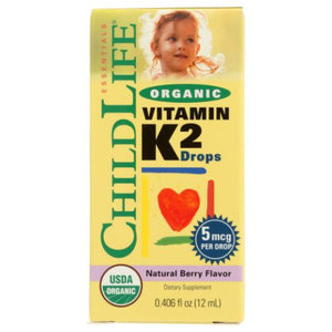 Child Life Essentials, Organic Vitamin K2 Drops Natural Berry, 5 Mcg, 0.25 Oz