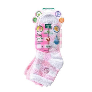 Earth Therapeutics, Aloe Infused Moisturizing Socks Pink Plaid, 2 Pairs