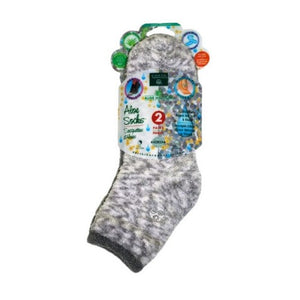 Earth Therapeutics, Aloe Moisture Aloe Socks Gray Plaid, 2 Pairs