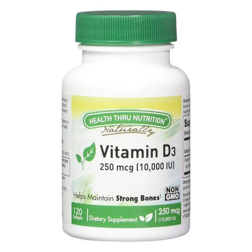 Health Thru Nutrition, Vitamin D3 In Oraginc Extra Virgin Olive Oil, 10000 IU, 120 Softgels