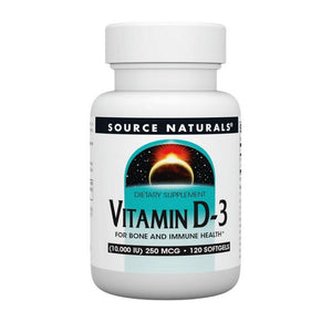 Source Naturals, Vitamin D-3, 10000 IU, 120 Softgels