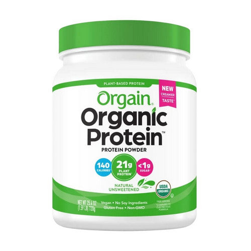 Orgain, Organic Protein Powder, Unsweetened 1.59 lbs