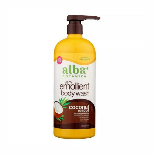 Alba Botanica, Very Emollient Body Wash Coconut Rescue, 32 Oz