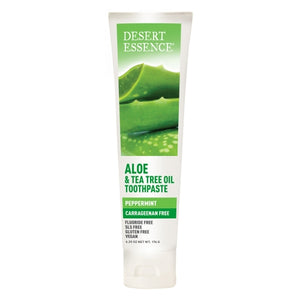 Desert Essence, Aloe And Tea Tree Oil Toothpaste Peppermint, 6.25 Oz