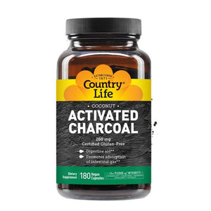 Country Life, Activated Charcoal, 260 mg, 180 Caps