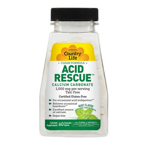 Country Life, Acid Rescue, 1000 mg, Mint 60 Chews