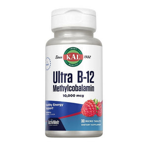 Kal, Ultra B-12 Methylcobalamin Raspberry, 10000 Mcg, 30 Count