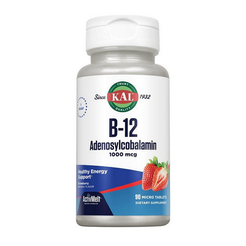 Kal, B-12 Adenosylcobalamin Activmelt Strawberry, 1000 Mcg, 90 Count