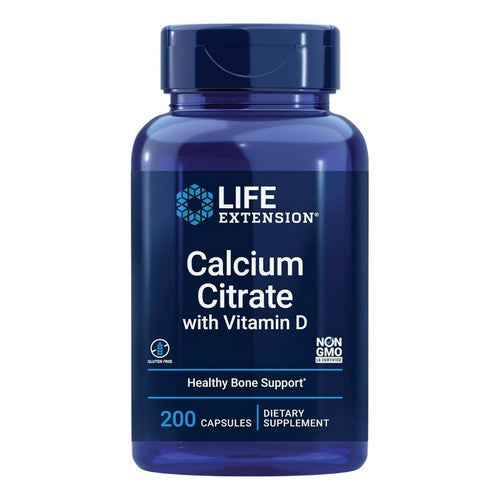 Life Extension, Calcium Citrate W/Vitamin D, 200 Veg Caps