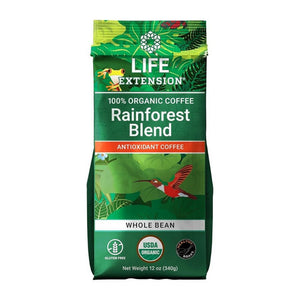 Life Extension, Rainforest Blend Whole Bean Coffee, 12 Oz
