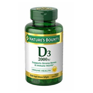 Nature's Bounty, Vitamin D3, 50 mcg, 24 X 350 Softgels