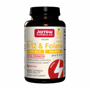 Jarrow Formulas, Vegan Methyl B-12 And Methyl Folate Lemon, 100 Chewable Tablets