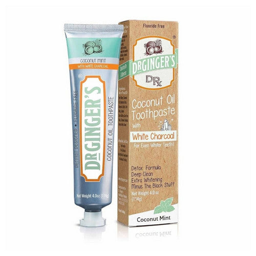 Dr.Ginger's, Coconut Oil Toothpaste With White Charcoal Coconut Mint, 4 Oz