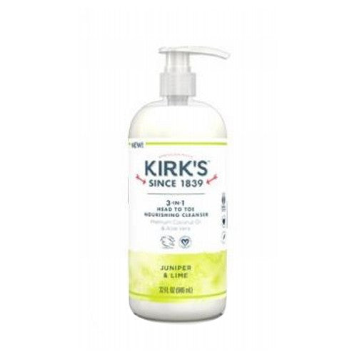 Kirk's Natural Products, 3-In-1 Cleanser, Juniper & Lime 32 Oz