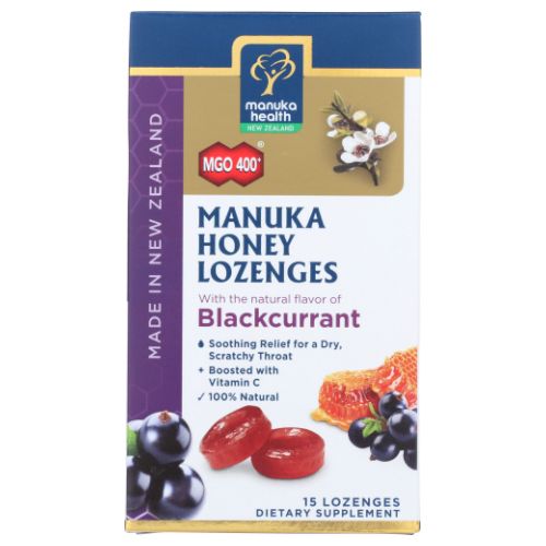 Manuka Health, Manuka Honey Lozenges Mgo 400+ Blackcurrant, 15 Count