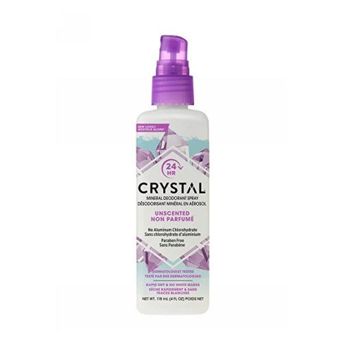 Crystal, Mineral-Enriched Deodorant Spray Unscented, 4 Oz