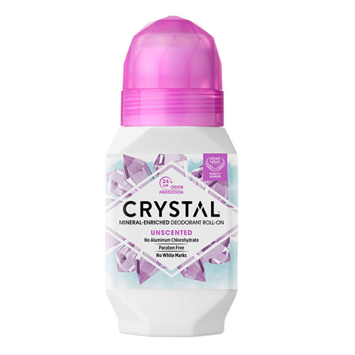 Crystal, Mineral Deodorant Roll-On Unscented, 2.25 Oz