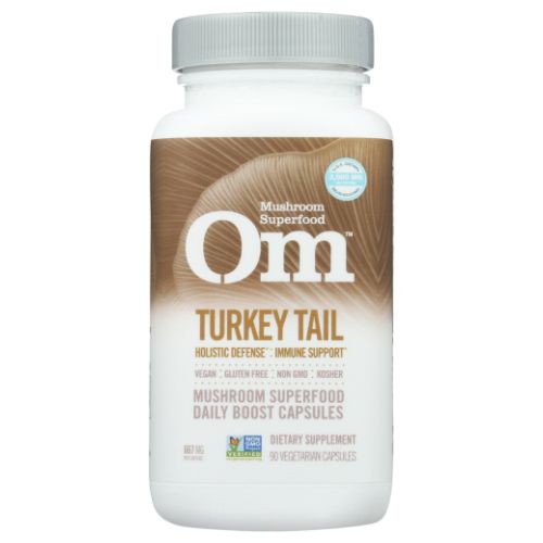 Om Mushrooms, Turkey Tail Mushroom Superfood, 90 Veg Caps