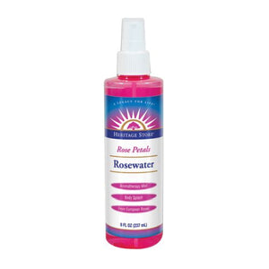Heritage Store, Rosewater Refreshing Facial Mist, ROSEWATER ATOMIZER, 8 OZ