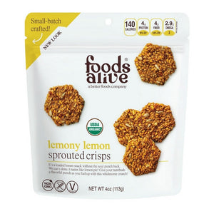 Foods Alive, Organic Sprouted Crisps Lemonly Lemon, 4 Oz